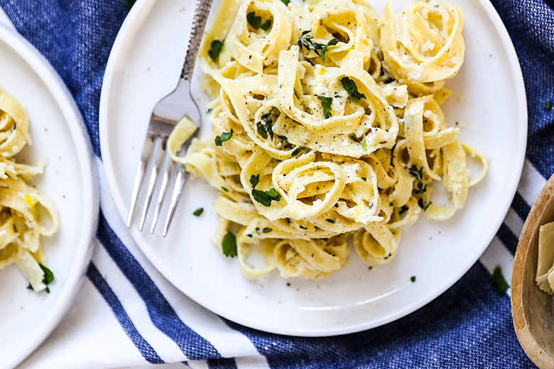 Meyer Lemon and Pine Nut Fettuccine | www.floatingkitchen.net