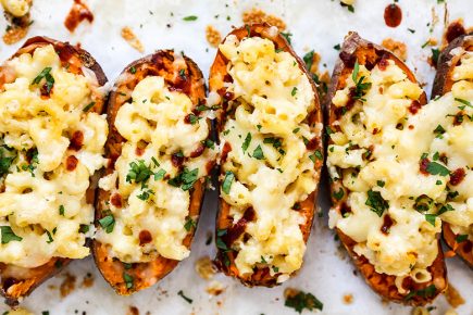 Mac and Cheese Stuffed Sweet Potato Skins – Floating Kitchen