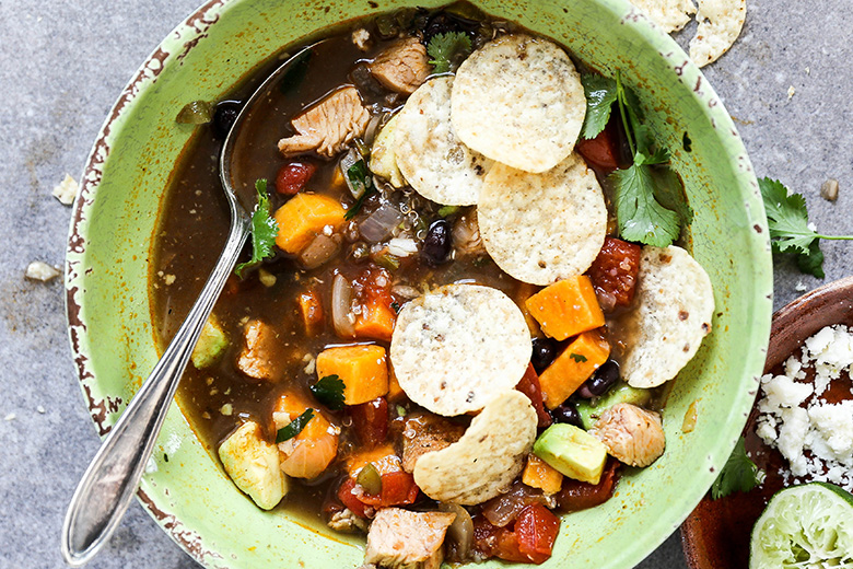 Southwest Chicken and Sweet Potato Soup | www.floatingkitchen.net