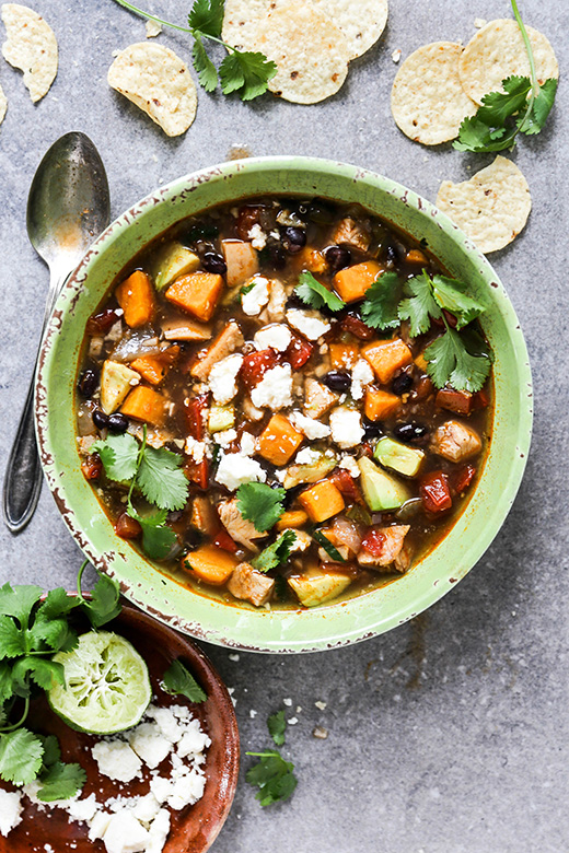 Southwest Chicken and Sweet Potato Soup | www.floatingkitchen.net