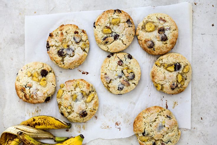 Banana Scones with Chocolate Chips and Almonds