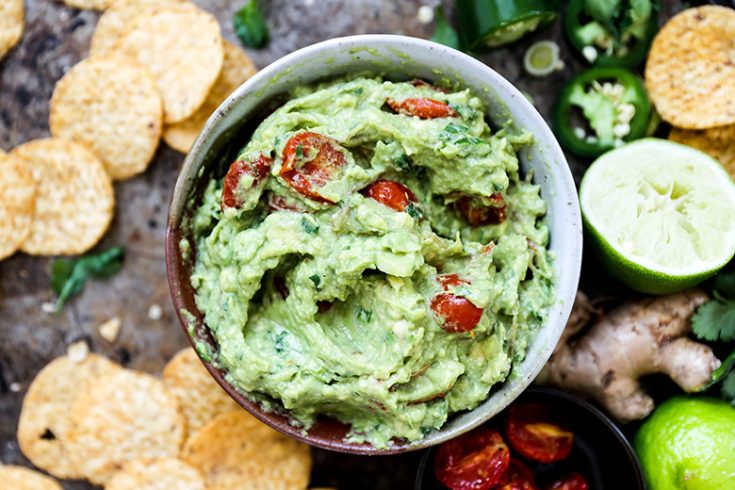 Ginger Guacamole with Slow Roasted Tomatoes