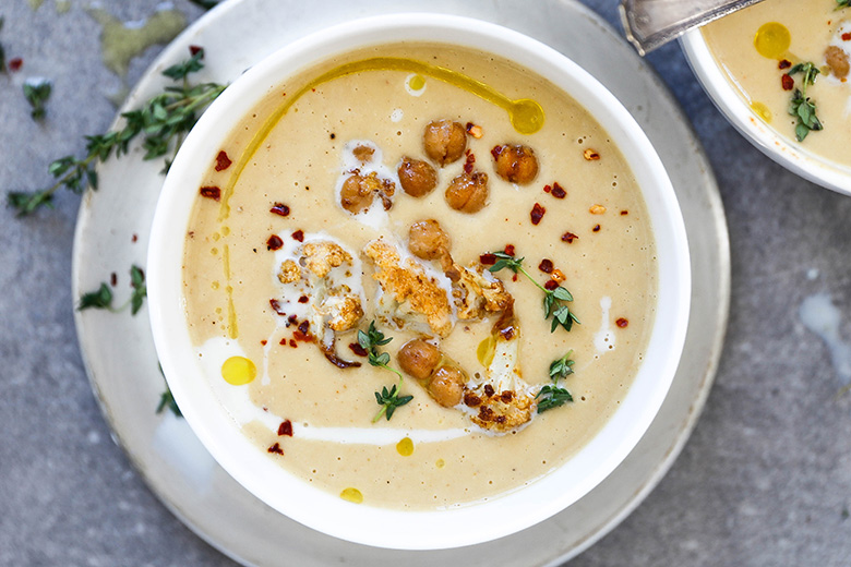 Roasted Cauliflower and Chickpea Soup | www.floatingkitchen.net