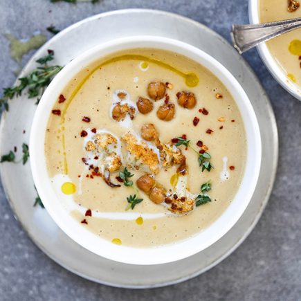 Roasted Cauliflower and Chickpea Soup | www.floatingkitchen.net
