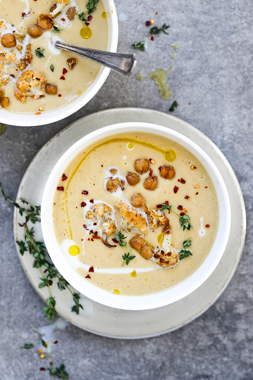 Roasted Cauliflower and Chickpea Soup | www.floatingkitchen.net