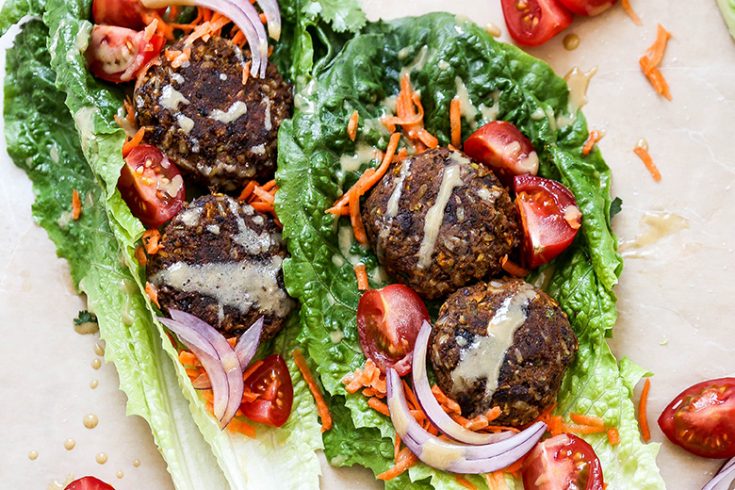 Black Bean and Brown Rice Veggie Burger Lettuce Wraps