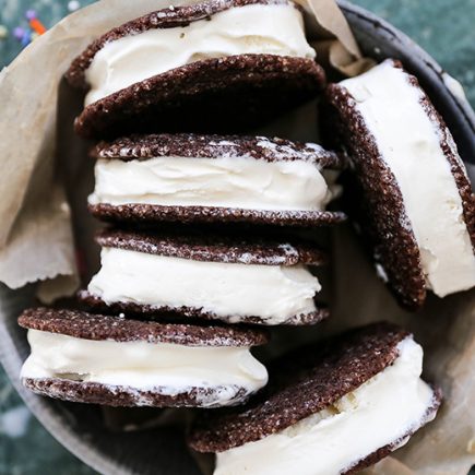 Soft Chocolate Sugar Cookie Ice Cream Sandwiches with Cardamom and Orange | www.floatingkitchen.net