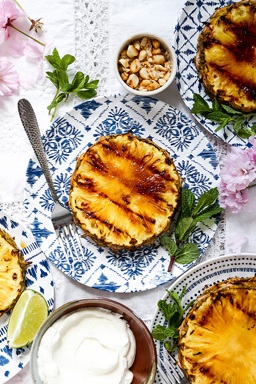 Grilled Pineapple with Coconut Whipped Cream | www.floatingkitchen.net