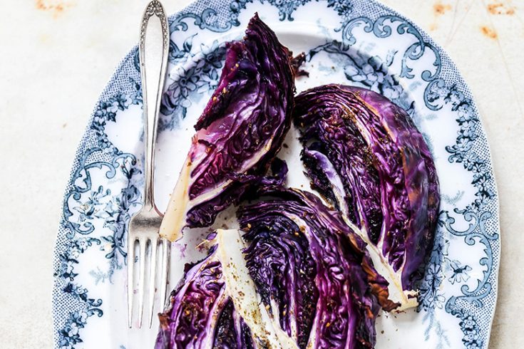 Roasted Red Cabbage Wedges with Za’atar