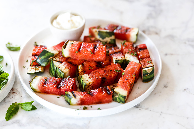 Spicy Grilled Watermelon with Honey-Yogurt | www.floatingkitchen.net