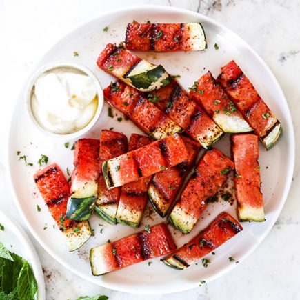 Spicy Grilled Watermelon with Honey-Yogurt | www.floatingkitchen.net