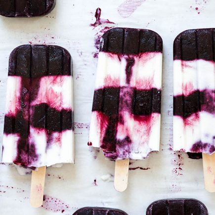 Blueberry Ginger Coconut Cheesecake Popsicles | www.floatingkitchen.net