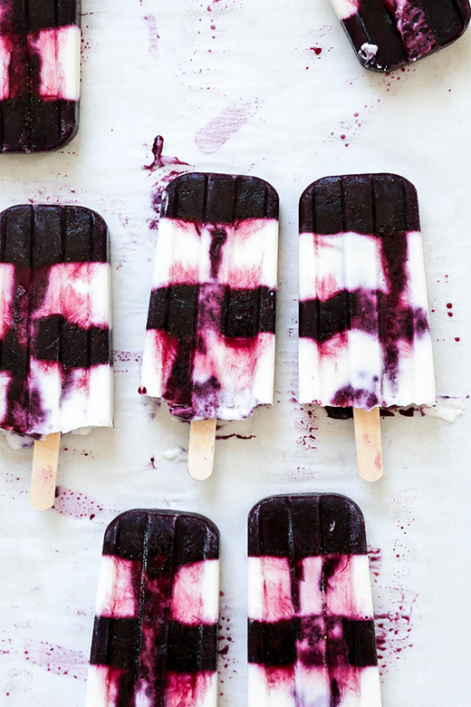 Blueberry Ginger Coconut Cheesecake Popsicles | www.floatingkitchen.net