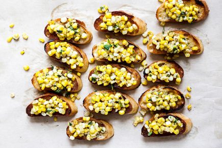 Buttery Toasts with Corn Salsa | www.floatingkitchen.net