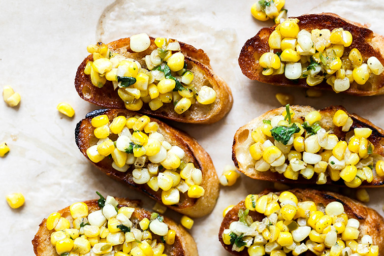 Buttery Toasts with Corn Salsa | www.floatingkitchen.net