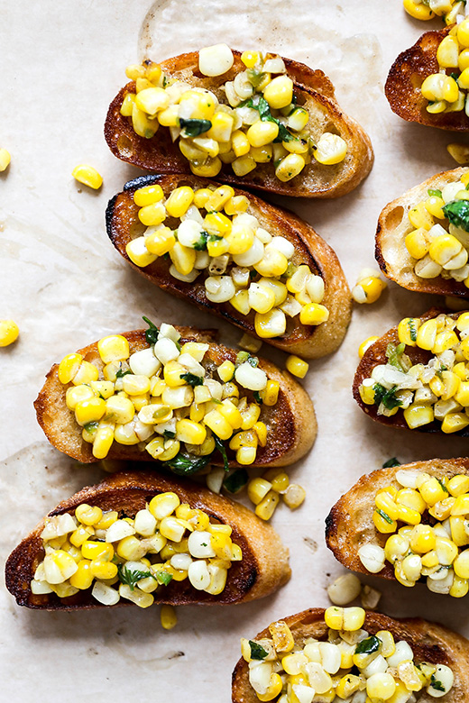 Buttery Toasts with Corn Salsa | www.floatingkitchen.net