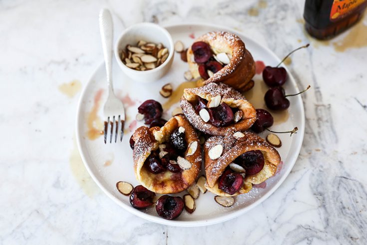 Mini Bourbon-Soaked Cherry and Almond Dutch Baby Pancakes