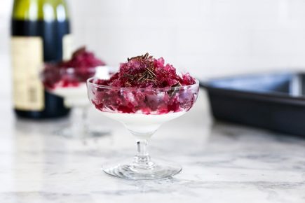 Red Wine Granita with Chocolate Flavored Whipped Cream | www.floatingkitchen.net