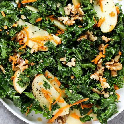 Everyday Kale and Apple Salad with Maple-Mustard Dressing | www.floatingkitchen.net