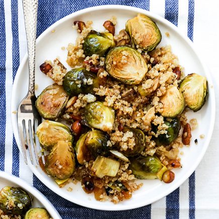 Roasted Brussels Sprouts and Leeks with Quinoa | www.floatingkitchen.net