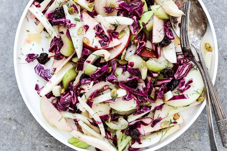 Super Crunchy Fennel, Apple and Cabbage Slaw