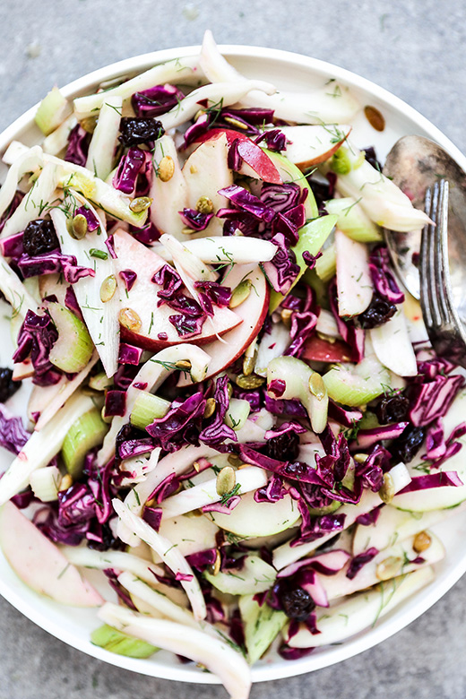 Super Crunchy Fennel, Apple and Cabbage Slaw | www.floatingkitchen.net