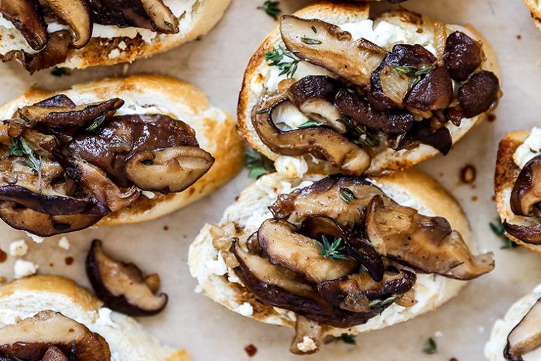 Mushroom and Goat Cheese Crostini Floating Kitchen