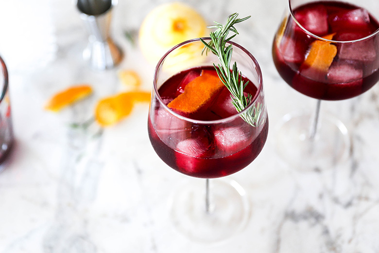 Pomegranate and Beet Gin Cocktail | www.floatingkitchen.net