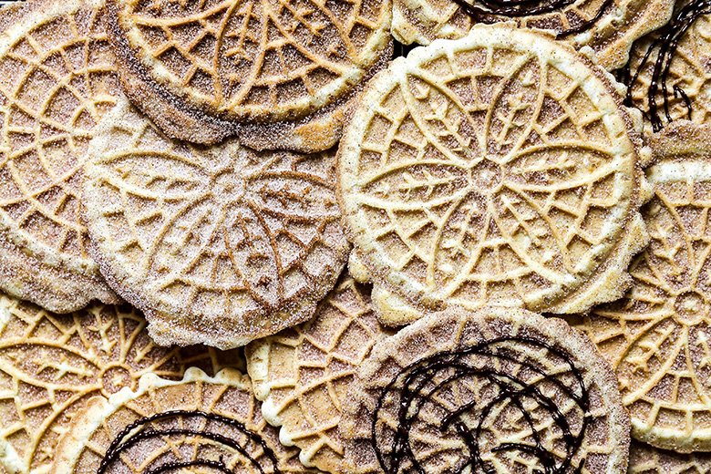 Churro Pizzelles | www.floatingkitchen.net