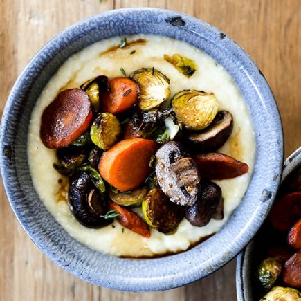 Coffee Glazed Roasted Vegetables with Mascarpone Polenta | www.floatingkitchen.net