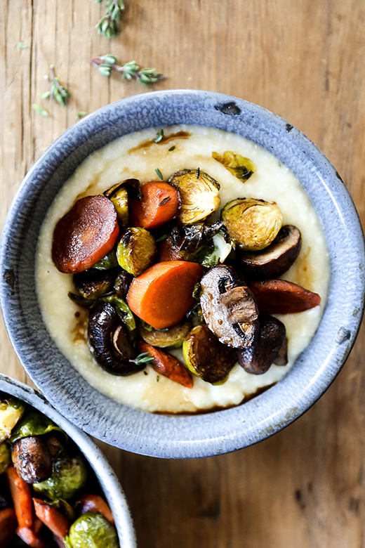 Coffee Glazed Roasted Vegetables with Mascarpone Polenta | www.floatingkitchen.net