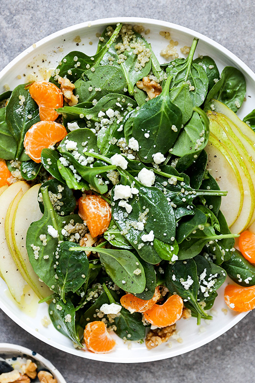 Spinach and Quinoa Salad with Pears and Oranges | www.floatingkitchen.net