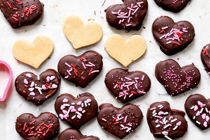 Chocolate Covered Peanut Butter Hearts