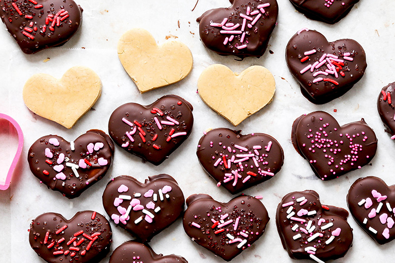 Chocolate Covered Peanut Butter Hearts | www.floatingkitchen.net