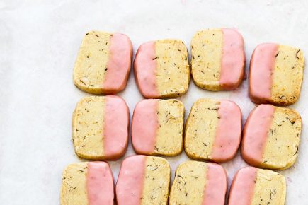 Blood Orange, Almond and Rosemary Slice and Bake Shortbread Cookies | www.floatingkitchen.net