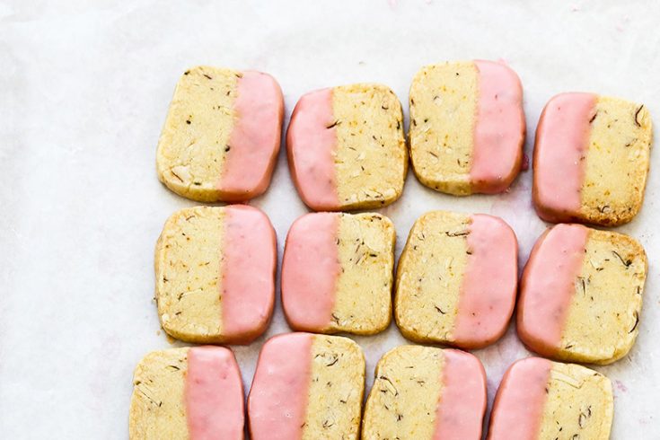 Blood Orange, Almond and Rosemary Slice and Bake Shortbread Cookies