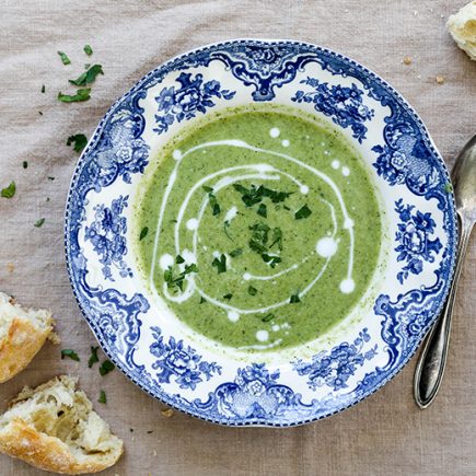 Creamy Broccoli Celery Soup with Coconut | www.floatingkitchen.net