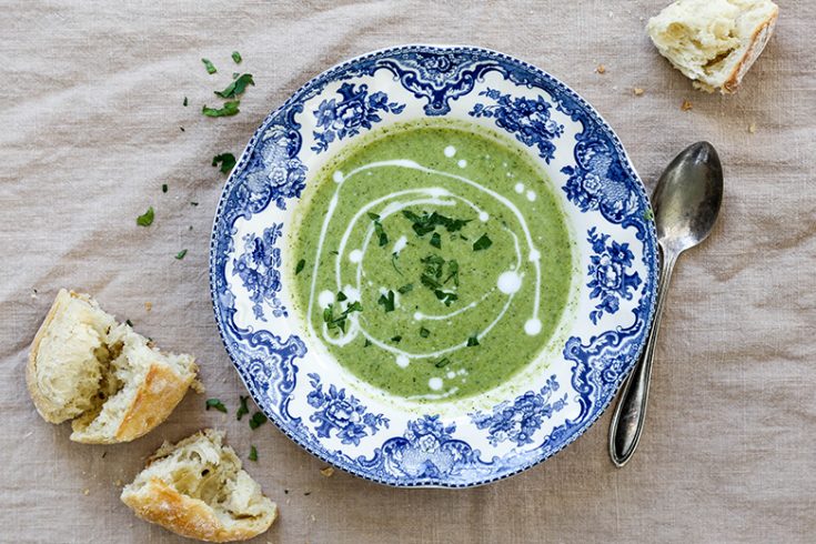 Creamy Broccoli Celery Soup with Coconut