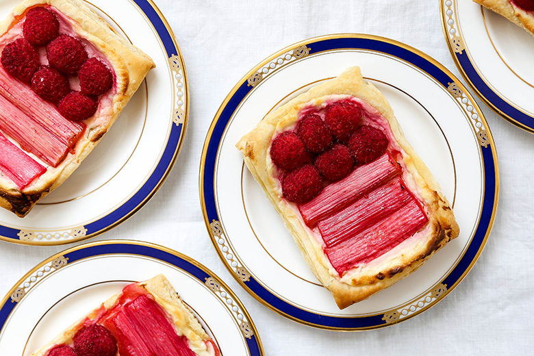 Rhubarb Raspberry Cream Cheese Breakfast Pastries | www.floatingkitchen.net