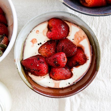 Grilled Strawberries and Cream | www.floatingkitchen.net