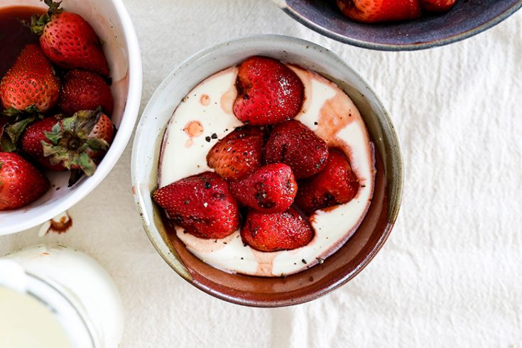 Grilled Strawberries and Cream