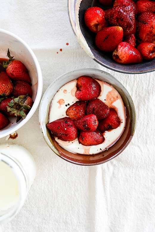 Grilled Strawberries and Cream | www.floatingkitchen.net