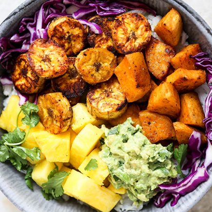 Roasted Plantain and Sweet Potato Rice Bowls | www.floatingkitchen.net