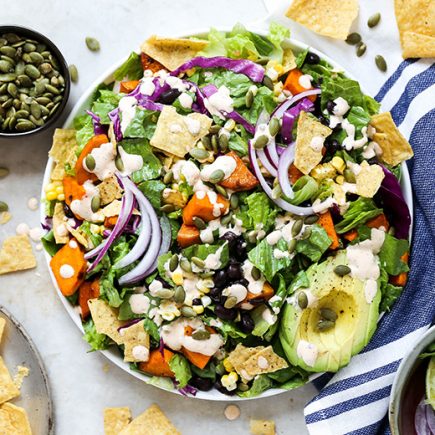 Smoky Sweet Potato Taco Salad | www.floatingkitchen.net