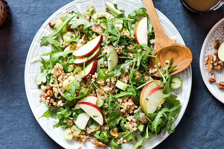 Farro Salad with Apples and Shallots | www.floatingkitchen.net