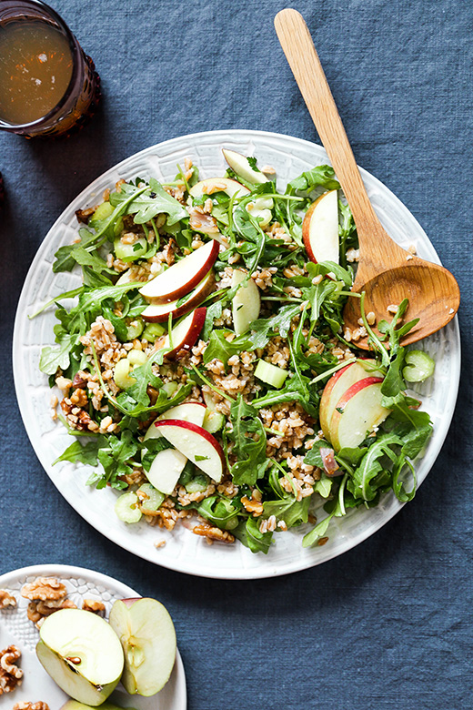 Farro Salad with Apples and Shallots | www.floatingkitchen.net