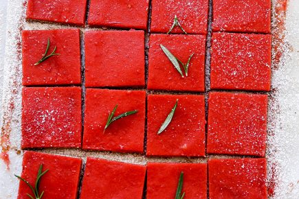 Cranberry Curd Bars with Pecan-Rosemary Shortbread Crust | www.floatingkitchen.net