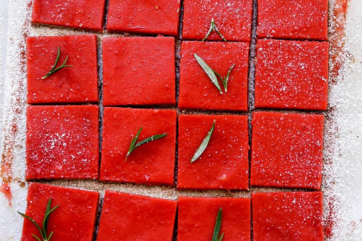 Cranberry Curd Bars with Pecan-Rosemary Shortbread Crust