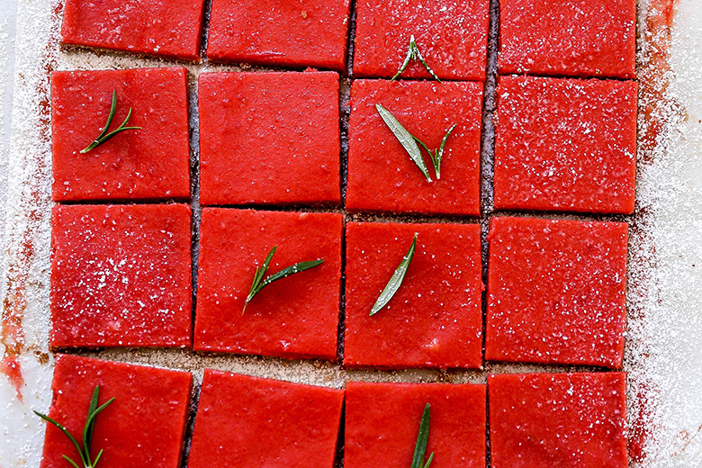 Cranberry Curd Bars with Pecan-Rosemary Shortbread Crust | www.floatingkitchen.net