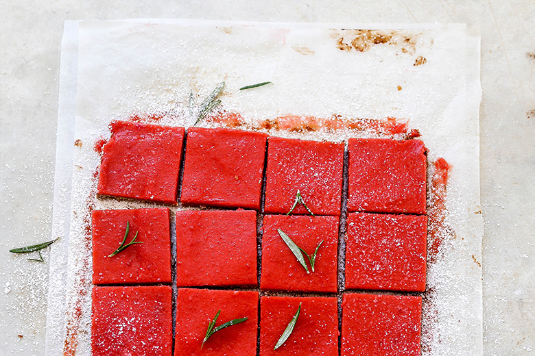 Cranberry Curd Bars with Pecan-Rosemary Shortbread Crust | www.floatingkitchen.net